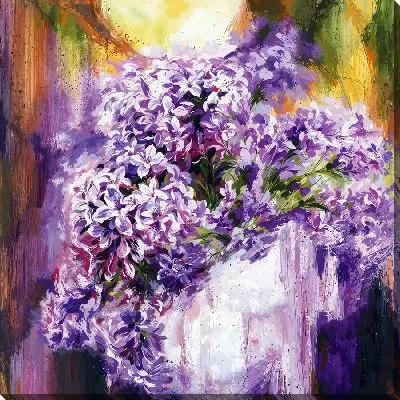 Девушка с сиренью на голове