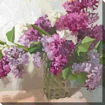 Картина маслом Стилизованный букет сирени