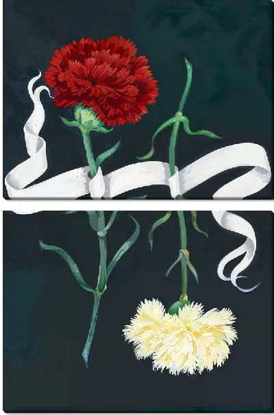 Модульная картина Две гвоздики