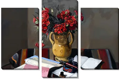 Модульная картина Натюрморт с гвоздиками