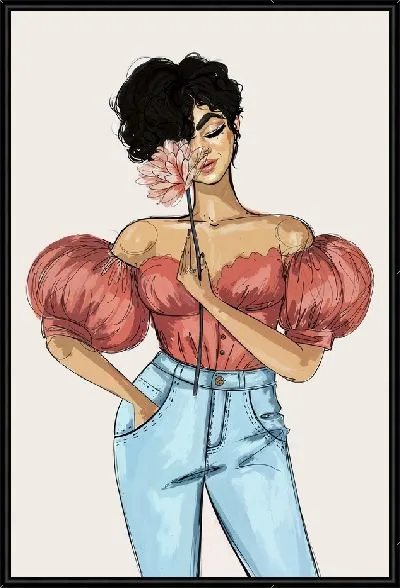 Картина Девушка с гвоздикой