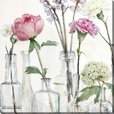 Картина маслом Композиция с розой и гвоздикой