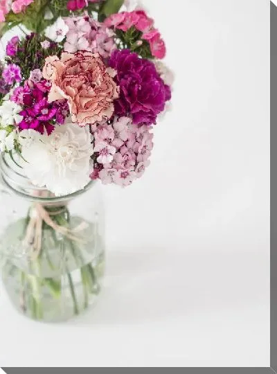 Постер Гвоздики в прозрачной вазе