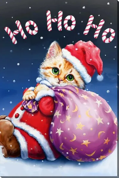 Постер Новогодний кот 