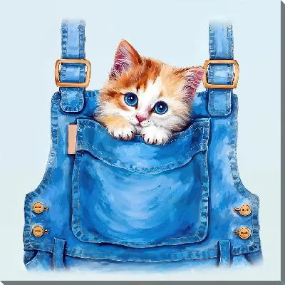 Картина маслом Котенок в кармане
