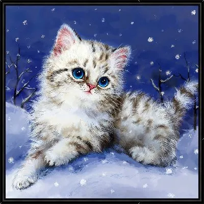 Картина Зимний кот
