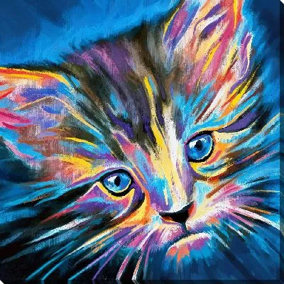 Картина маслом Котенок в стиле мастихин