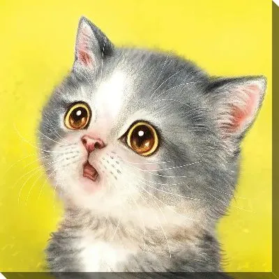 Картина маслом Удивленный котёнок