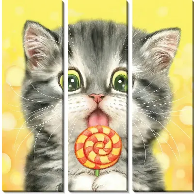 Модульная картина Кот и леденец