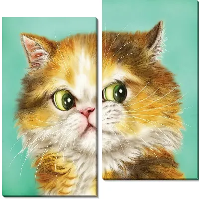 Модульная картина Подозрительный котэ