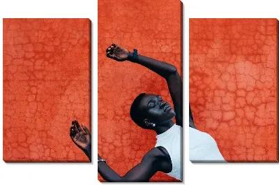 Модульная картина Африканка на фоне стены
