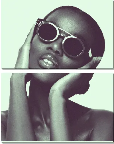 Модульная картина Африканка в темных очках