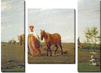 Картина На пашне. Весна