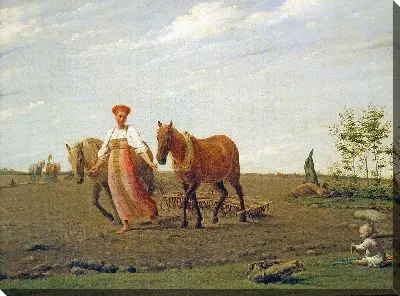 На пашне. Весна