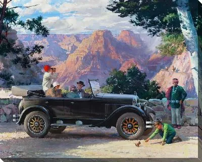 Картина Отдых на ретро-автомобиле