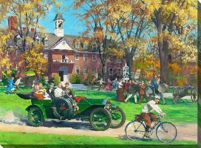 Картина Поездка на ретро-автомобиле в парке