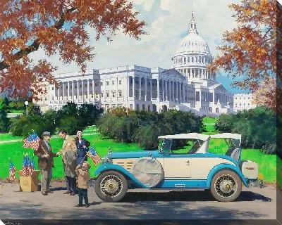 Картина Ретро-автомобиль на фоне Капитолия