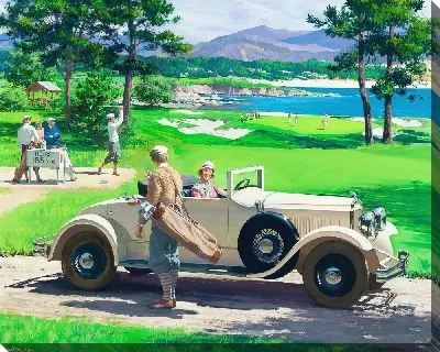 Картина Летний отдых и ретро-автомобиль