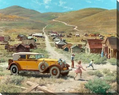 Картина Ретро-автомобиль в деревне