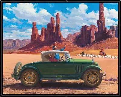 Ретро-автомобиль в каньоне