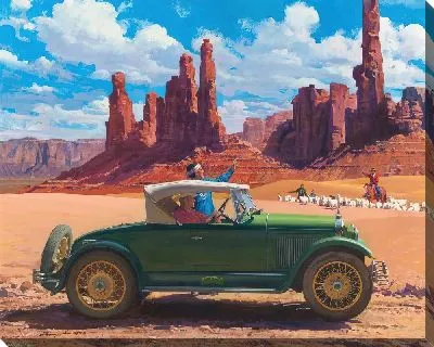 Картина Ретро-автомобиль в каньоне