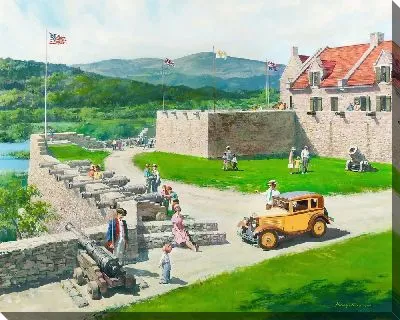 Картина Ретро-автомобиль в крепости