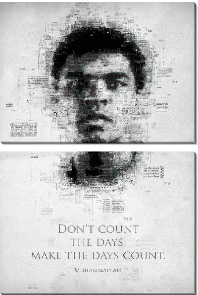 Модульная картина Мухаммед Али мотивационный