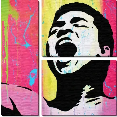 Модульная картина Мухаммед Али поп-арт портрет