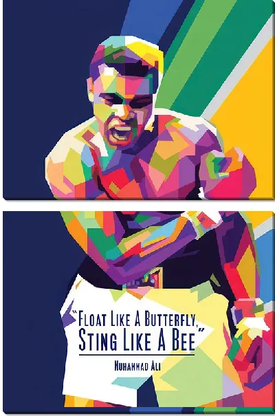 Модульная картина Поп-арт портрет Мухаммед Али №2