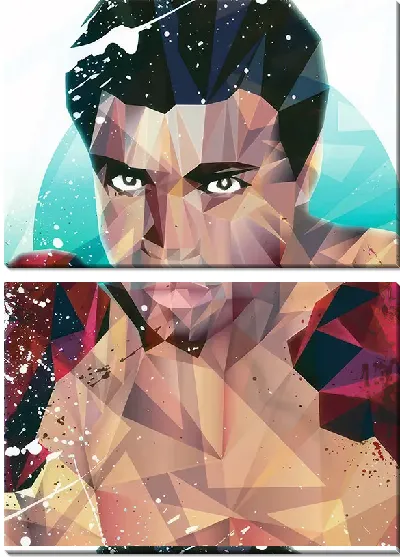 Модульная картина Арт портрет Мухаммед Али