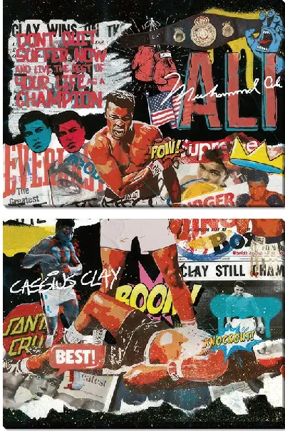 Модульная картина Коллаж с Мухаммедом Али