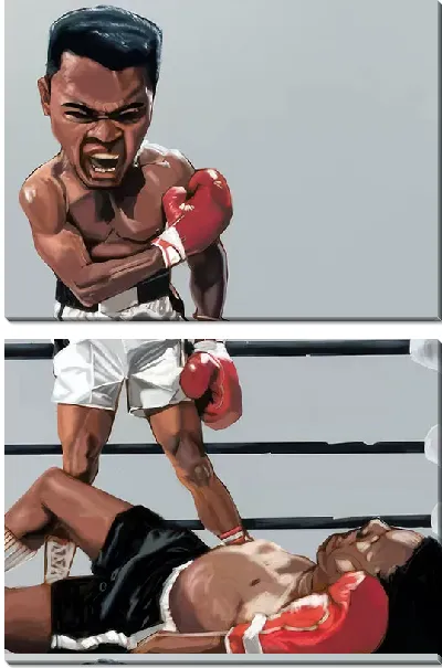 Модульная картина Нокаут от Мухаммеда Али №5