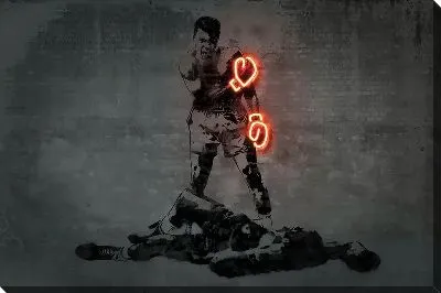 Мухаммед Али в неоновых боксерских перчатках