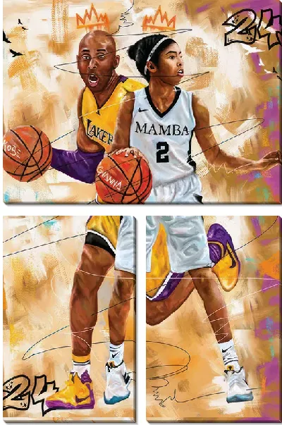 Модульная картина Кобе Брайант - игра в басктебол