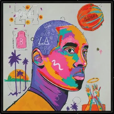 Поп арт портрет Кобе Брайант №7