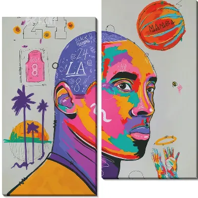 Поп арт портрет Кобе Брайант №7