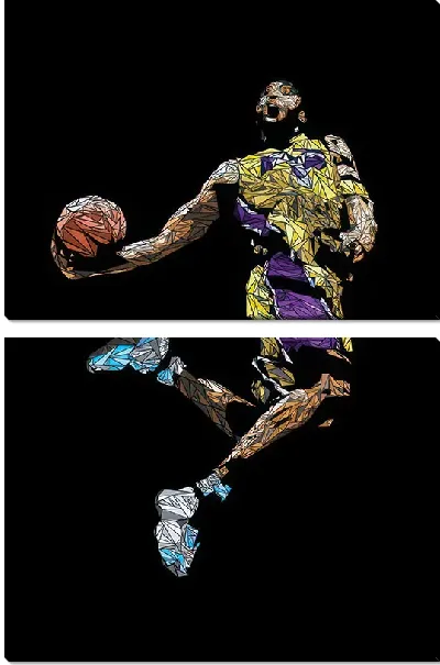 Модульная картина Кобе Брайант с мячом