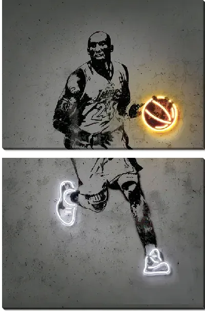 Модульная картина Граффити с Кобе Брайантом