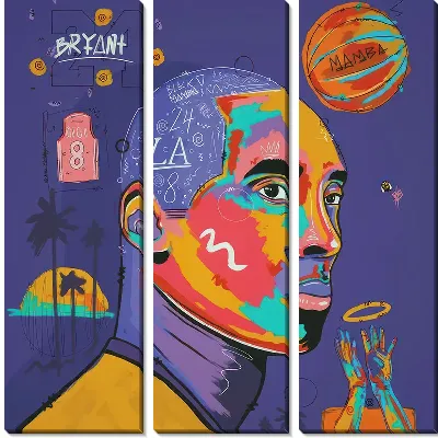 Арт портрет Кобе Брайант №18