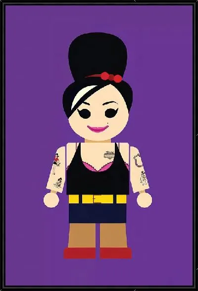 Картина Портрет Эми Уайнхаус в компьютерном стиле