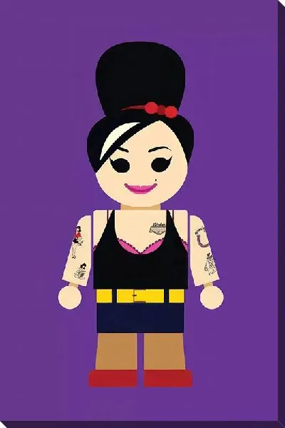 Постер Портрет Эми Уайнхаус в компьютерном стиле