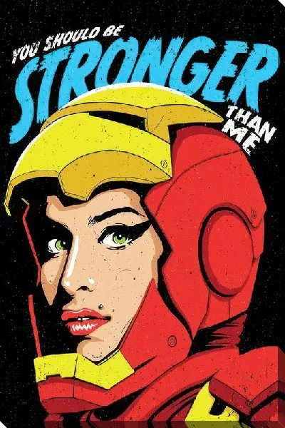 Картина маслом Эми Уайнхаус в образе железного человека