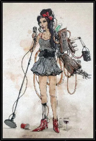 Картина Эми Уайнхаус киборг