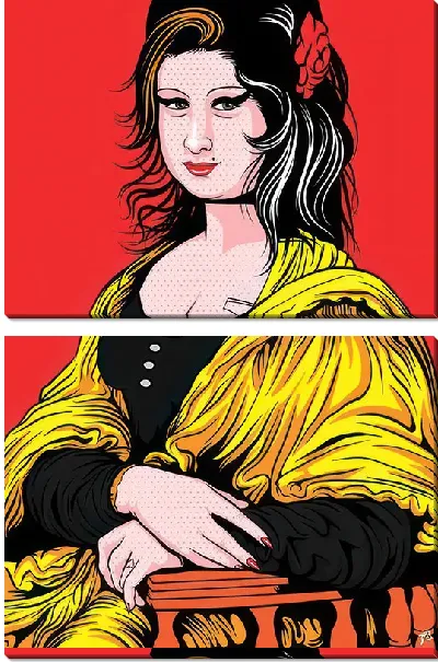 Модульная картина Эми Уайнхаус в образе Джоконды