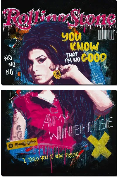 Модульная картина Обложка журнала с Эми Уайнхаус