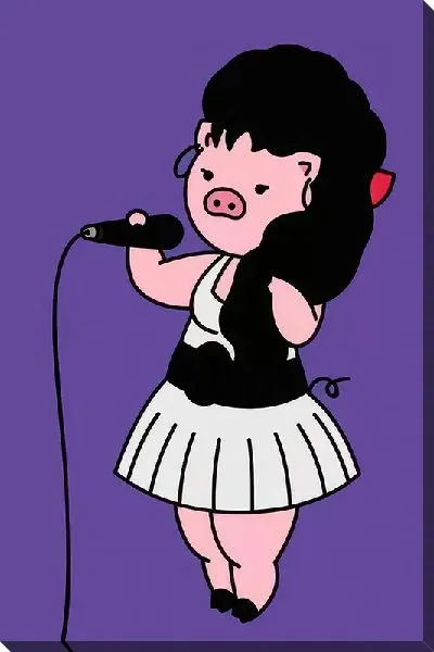 Постер Карикатура Эми Уайнхаус в образе поросёнка