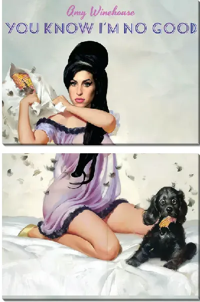 Модульная картина Музыкальная афиша с Эми Уайнхаус