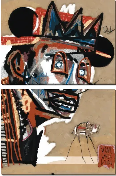 Модульная картина Портрет Дали в виде коллажа