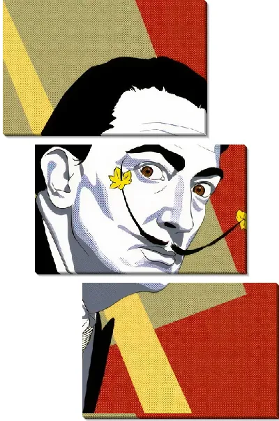Модульная картина Сальвадор дали с усами