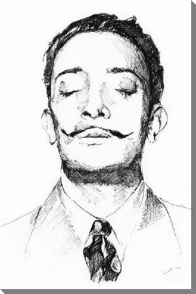 Постер Графический портрет Дали